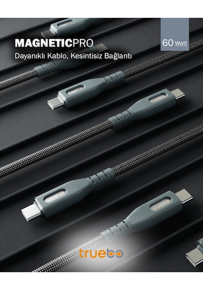 Truebo MagneticPro Dayanıklı Şarj Ve Veri Kablosu
