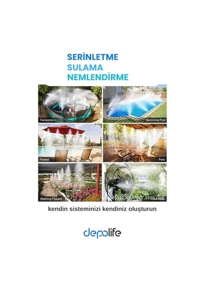 Ayrex Depolife 10 Metre Bahçe Balkon Veranda Kamelya Çardak Nemlendirme Sulama Serinletme Sis Püskürtme Sistemi Genel