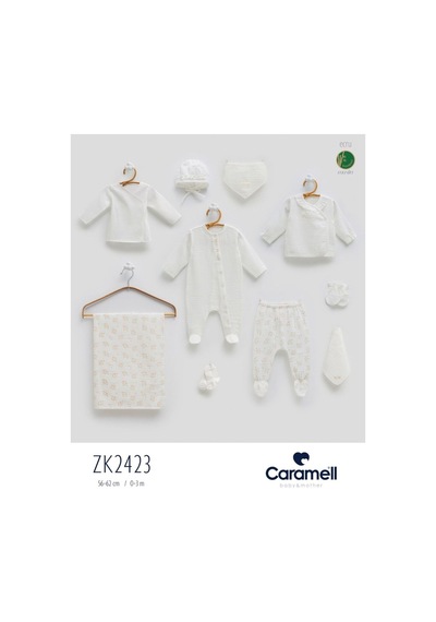 Caramell My Baby Kumsal Müslin Tulumlu 10 Lu Hastane Cıkısı 2423 Ekru Ekru