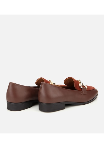 Hotiç Kadın Süet Deri Acı Kahverengi Tokalı Klasik Loafer