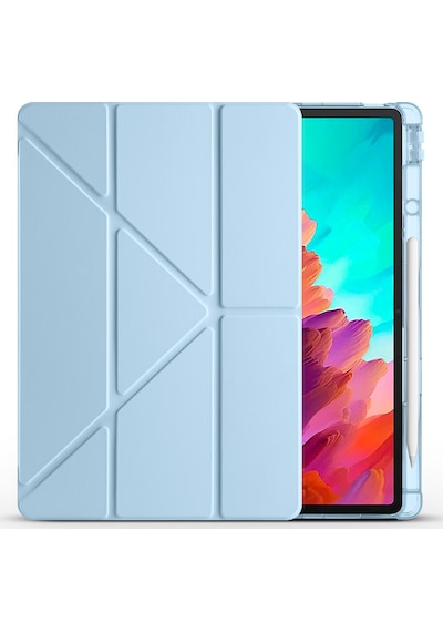 Lenovo Idea Tab Pro 12.7inç Tb-373fu Kılıf Kalem Bölmeli Trifolding Case Kılıf