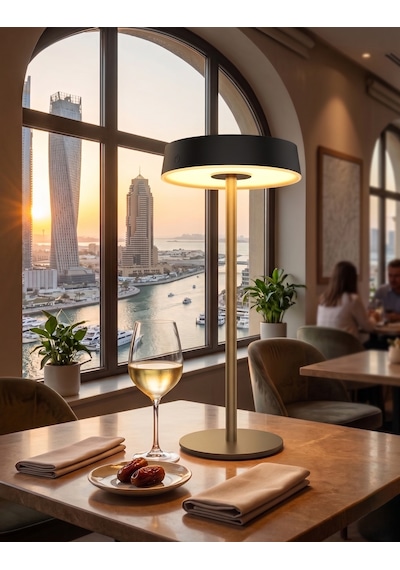 Cata Ct 8450 Dubai Solar Siyah Kasa Şarjlı Masa Lambası 3 Renk