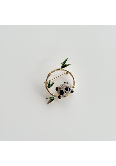 Mineli Çember Panda Broş Çok Renkli