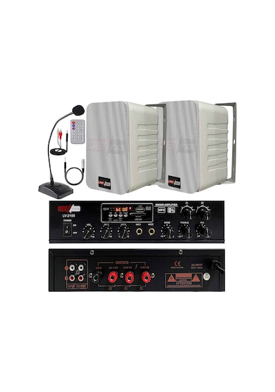 Lastvoice Large Paket-1 Hoparlör ve Anfi Anons Ses Sistemi Seti