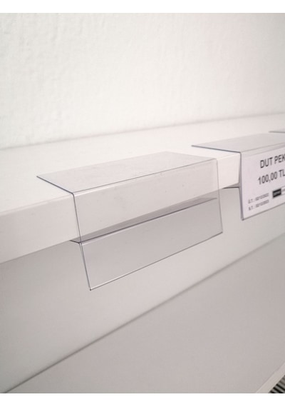10 Adet Pvc Etiketlik 18 Mm Ahşap Raflar İçin Şeffaf Etiketlik