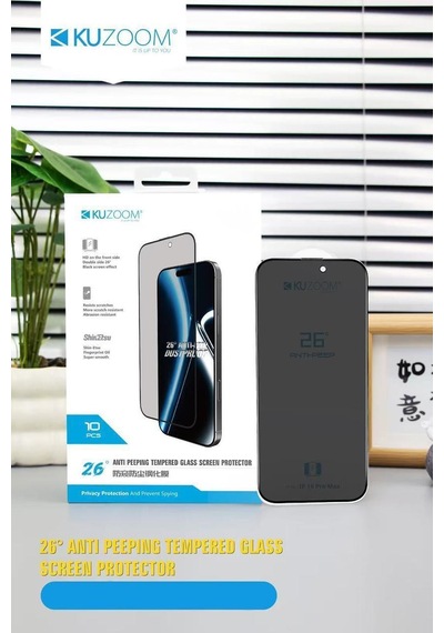 Premium Yedek Günlük Mahremiyet İphone 16 Pro Uyumlu Temperli Hayalet Cam Ekran Koruyucu