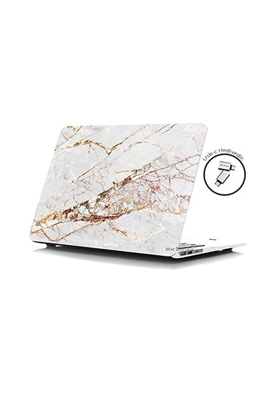 Macbook Pro 13 Mermer Desenli Kılıf A1706 A1708 A1989 A2159 A2251 A2289 A2338 M1 M2 Uyumlu Baskılı Sert Kılıf İnce Hafif Koruyucu Kapak R-09