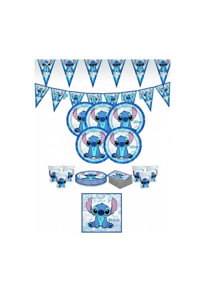 Stich 8 Kişilik Doğum Günü Parti Seti Mavi Tüm Yaşlar