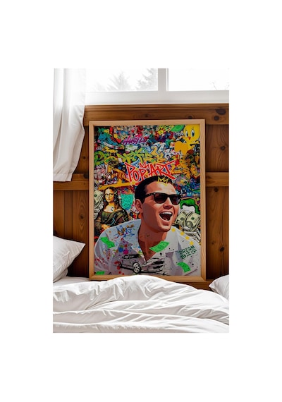 Jordan Belfort The Wolf Of Wall Street Çerçeveli Tablo Dream Big Pop Ofis Hediyesi Street Art