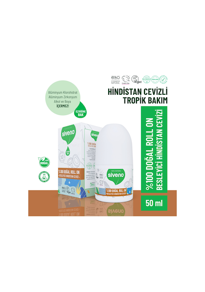 Siveno %100 Doğal Roll On Hindistan Cevizli Deodorant Ter Kokusu Önleyici Bitkisel Leke Bırakmayan Vegan 50 ML