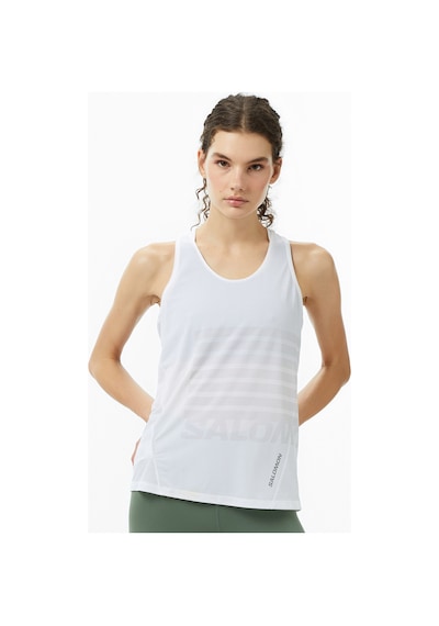 Salomon Sense Aero Singlet Gfx Kadın Beyaz Koşu Atlet Lc2188200