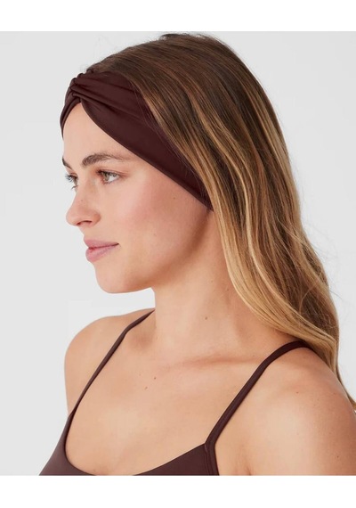 Yoga Saç Bandı Bandana Aloyazılı Lacivert Saç Bandı - Bandana - Lacivert Saç Bantı Açık Kahverengi