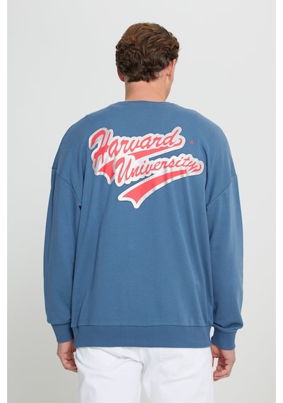 AC&Co / Altınyıldız Classics Erkek İndigo Oversize Fit Bol Kesim Harvard Lisanslı Pamuklu Bisiklet Yaka Sweatshirt İndigo AC&Co / Altınyıldız Classics Erkek İndigo Oversize Fit Bol Kesim Harvard Lisanslı Pamuklu Bisiklet Yaka Sweatshirt İndigo
