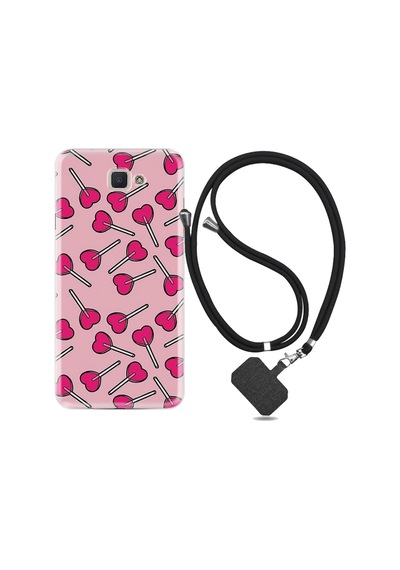 Samsung Galaxy Uyumlu J7 Prime 2 Kılıf Ipli Askılı Heart Lollipop 1414