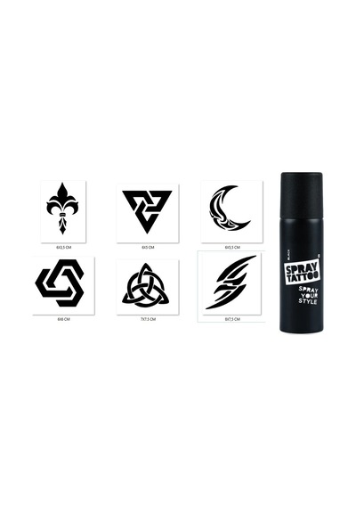 Airbrush Tattoo Tribal Modeller Spray Tattoo Geçici Siyah Sprey Dövme Seti Siyah