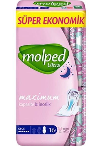 Molped Ultra Süper Ekonomik Hijyenik Ped Gece 6 x 16'lı