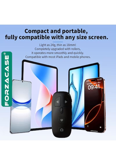 Forzacase Mouse Tasarım Bluetooth Uzaktan Kumanda Sayfa Çevirici Video Selfie Kumandası - Fc1206 1 Adet
