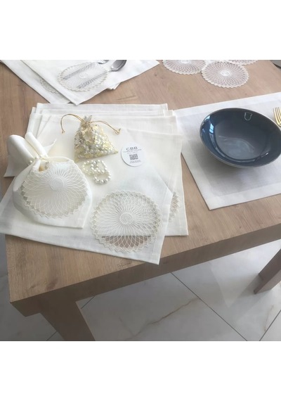 Vaveni Sofra Takımı Planet Gardenya Keten Yemek Takımı 160x260 Masa Seti 26 Parça Runner Set Krem Arz Vaveni Sofra Takımı Planet Gardenya Keten Yemek Takımı 160x260 Masa Seti 26 Parça Runner Set Krem Arz