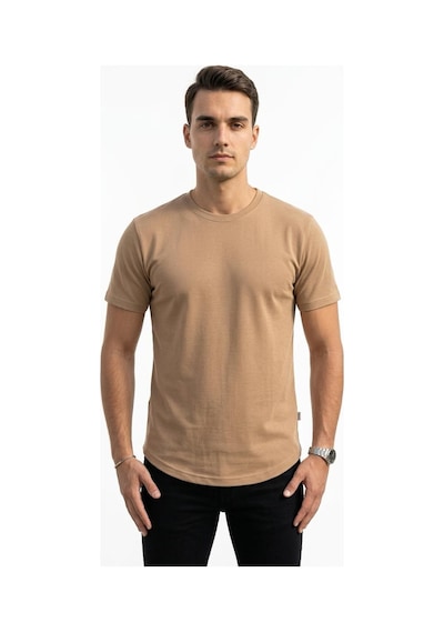 Plus Scorpion Erkek Slim Fit Basic Tişört Esnek, Terletmeyen Pike Dokulu Kumaş Taş