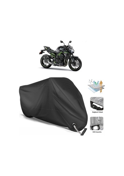 Kawasaki Z 900 Motosiklet Branda (Bağlantı, Kilit Uyumlu)-Siyah (457270120)