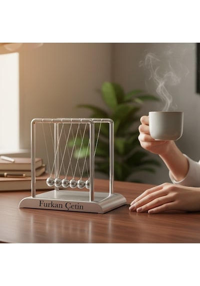 Kişiye Özel Newton Sarkaçı İsimli Dekoratif Masa Aksesuarı