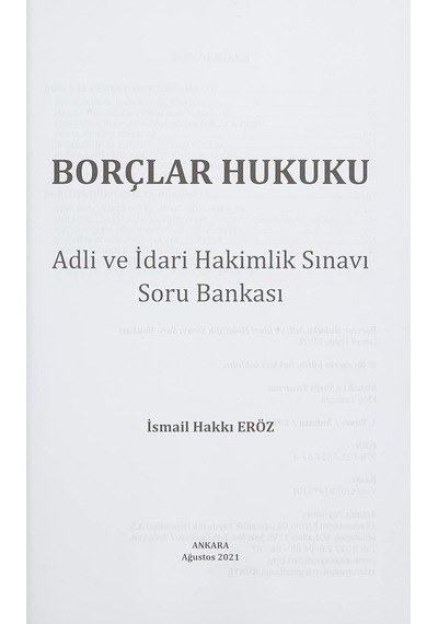 Borçlar Hukuku - Adli Ve İdari Hakimlik Sınavı Soru Bankası