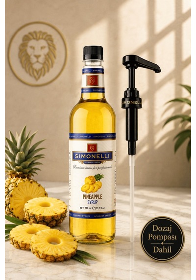 Simonelli Ananas Aromalı Kahve ve Kokteyl Şurubu 700 ML + Pompa