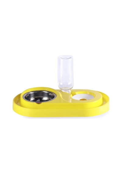 Tr Hazneli Kedi-köpek Mama Ve Su Kabı Seti 500ml Sarı