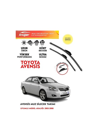 Toyota Avensis Silecek Silgi Silgeç Silgeç Silgi Takımı 2004 Model Araca Özel Aparat