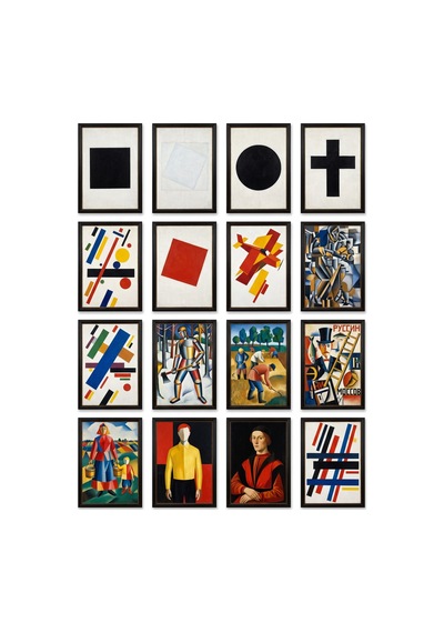 Kazimir Malevich Tabloları 16'lı Sticker Seti Laptop Defter Ajanda Etiket Çok Renkli