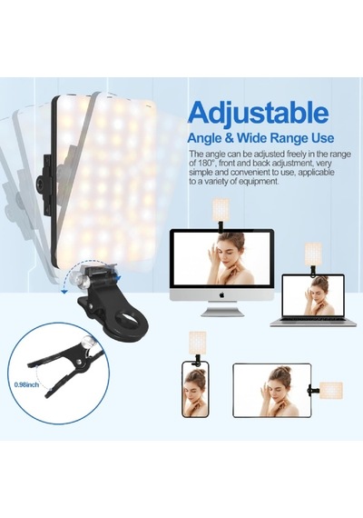 Dp Led 60 Mini Klipsli Foto Kamera Işığı Cep Telefonu Led Işık Selfie Işık Şarj Edilebilir