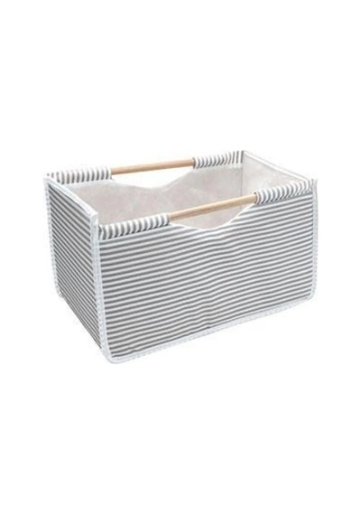 Tahta Saplı Mini Gri Düzenleyici Kutu, Dekoratif Organizer 32x17x18 Cm Keçe 10 X 15 Gri Diğer