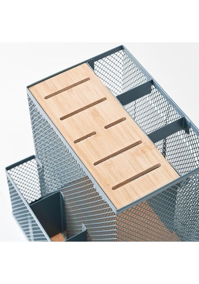 Ikea Vımpelfısk Çatal Bıçaklık, Bambu-gri-turkuaz