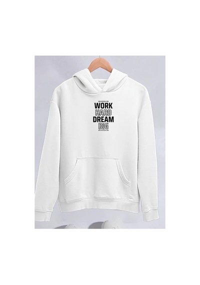Butik İstanbul Kışlık Üç İplik Kapşonlu Sweatshirt - Beyaz