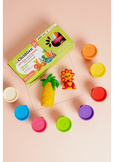 Doğal Oyun Hamuru - Mini-cup- 8'li Set 8x65gr Çok  Renkli