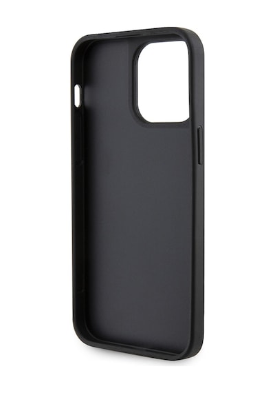 Apple iPhone 13 Pro Max Uyumlu Kılıf Guess  Lisanslı Taşlı Arka Yüzey Üçgen Logolu Kapak Siyah