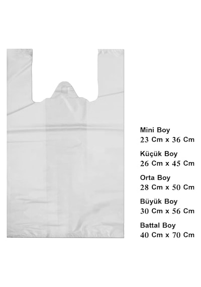 Küçük Boy Beyaz Poşet Şarküteri Market Poşeti 1 KG 26 x 44 CM 80'li