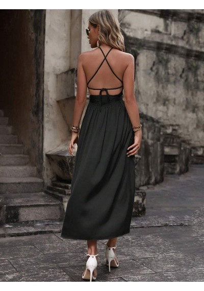 Fashion Cocktail Saten Göğüs Pencere Sırt Dekolteli Yırtmaçlı Uzun Gece Düğün Mezuniyet Elbise Siyah Fashion Cocktail Saten Göğüs Pencere Sırt Dekolteli Yırtmaçlı Uzun Gece Düğün Mezuniyet Elbise Siyah