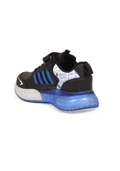 Lafonten Cırt Bantlı Kalın Tabanlı Siyah-saks Erkek Çocuk Yürüyüş Ve Spor Ayakkabı Sneaker 748 Cilt Siyah - Saks Mavi