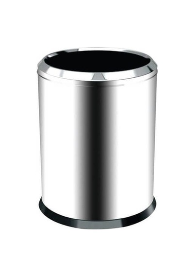 Çemberli 304k Krom Çöp Kovası 12 L 23x36 Cm Gri