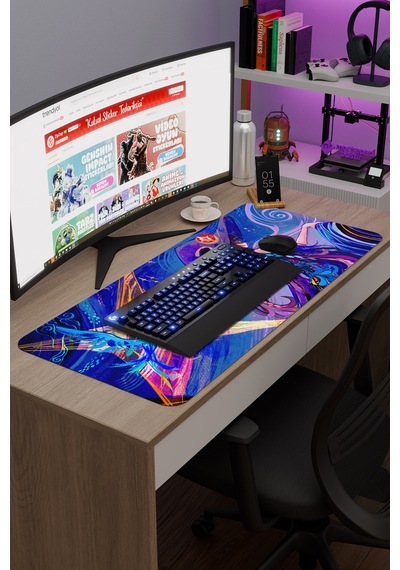 Mona Genshin Impact Anime Gacha V3 - 90x40 Xxl Gaming Mouse Pad Fare Altlığı
