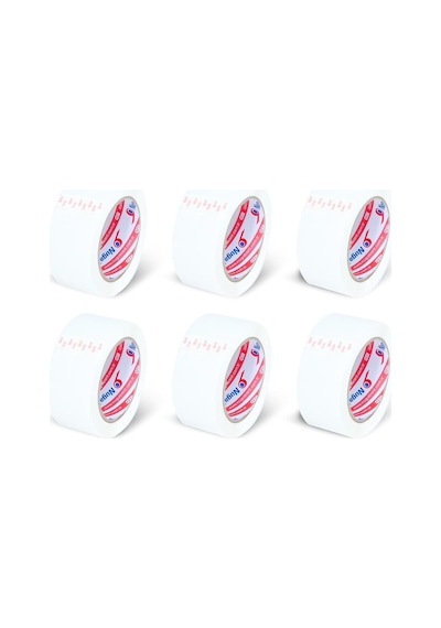45 Mm X 100 Mt Beyaz Koli Bandı 6 Adet Diğer