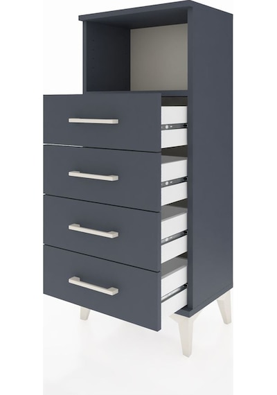 Arges Komodin Tek Raflı 4 Çekmeceli 44x30x106 Antrasit-antrasit Antrasit