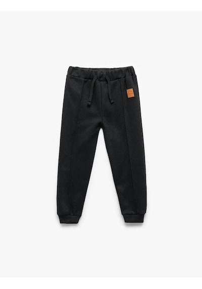 Koton Beli Lastikli Cepli Basic Jogger Siyah Erkek Çocuk Eşofman Altı 6wmb40036tk Siyah