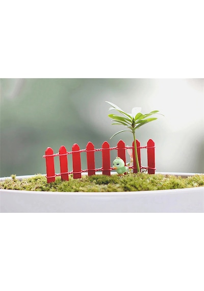 Kırmızı Ahşap Bahçe Çit Figür 10.5x2.8 CM 1 Adet
