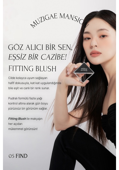 Ciltle Bütünleşen Ve Pürüzsüzleştiren, Yumuşak Dokulu Allık Muzıgae Mansıon Fitting Blush 05 Find 05 Find