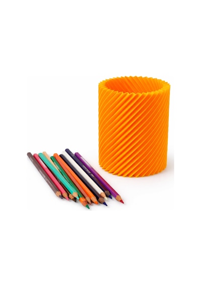 Spiral Tasarım Kalemlik Masaüstü Kalem Tutucu Sert Plastik Kalem Standı Modern Dekoratif Çok Renkli