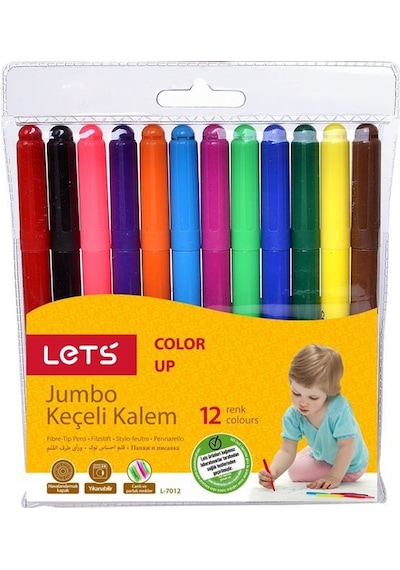 Lets 12 Renk Jumbo Keçeli Kalem  L-7012