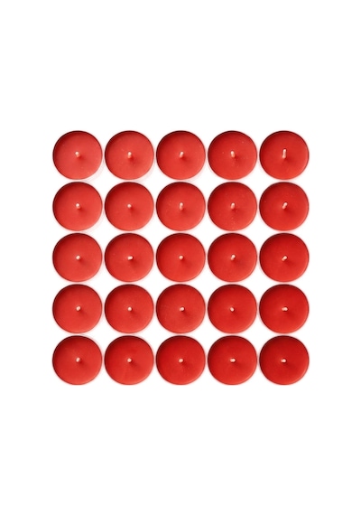 25'li Tealight Mum Seti Tarçın Sarı