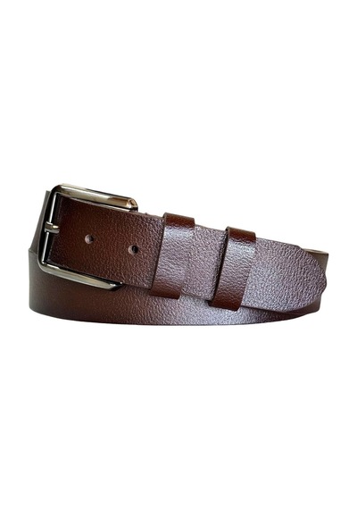 Süzer Deri 4 Cm. Spor Hakiki Deri Düz Model Erkek Kemer Kahverengi Kahverengi
